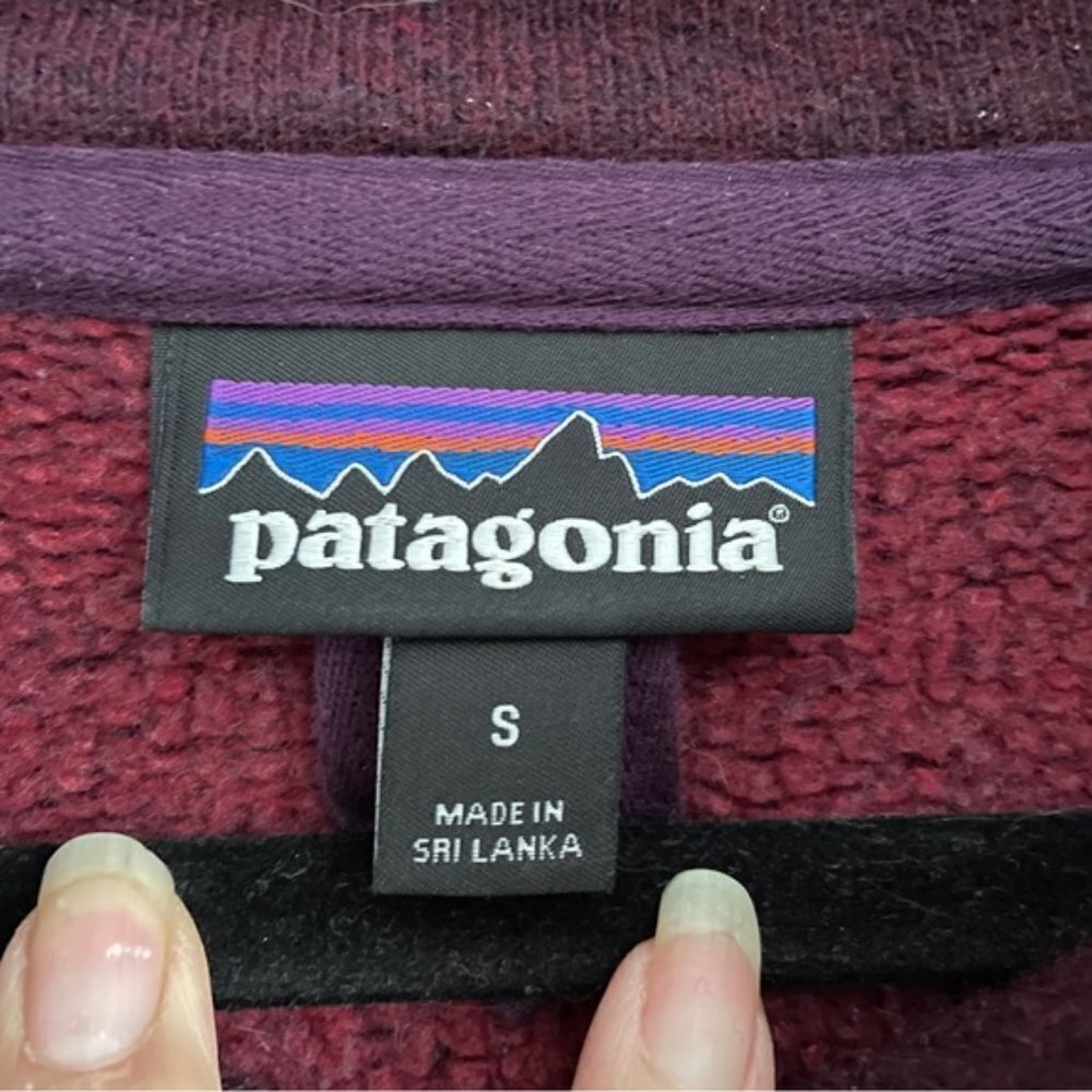 Patagonia Deep Plum Woolie Fleece 1/4 Zip Pullover Top - S ♻️ - Picture 7 of 11